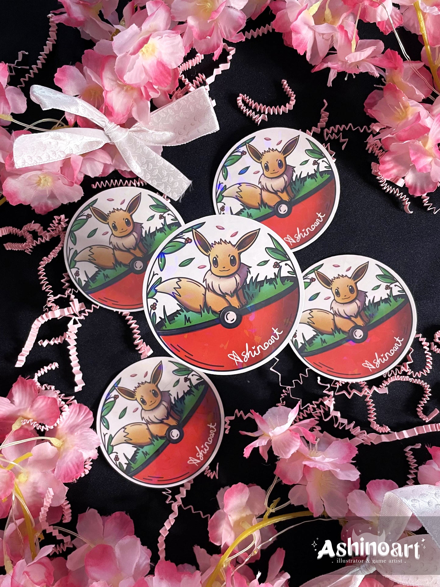 Sticker holographique Evoli (Pokemon)