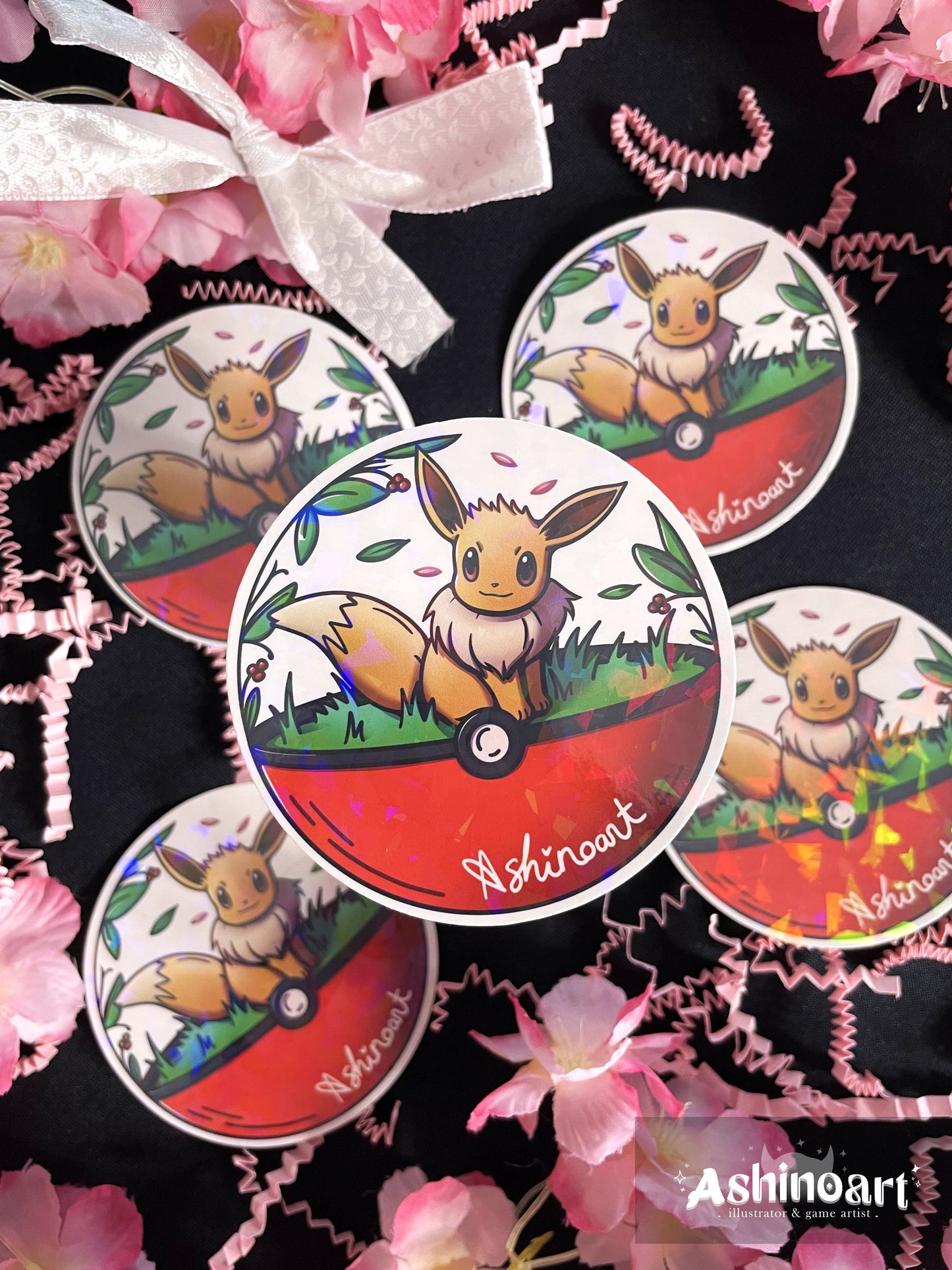 Sticker holographique Evoli (Pokemon)