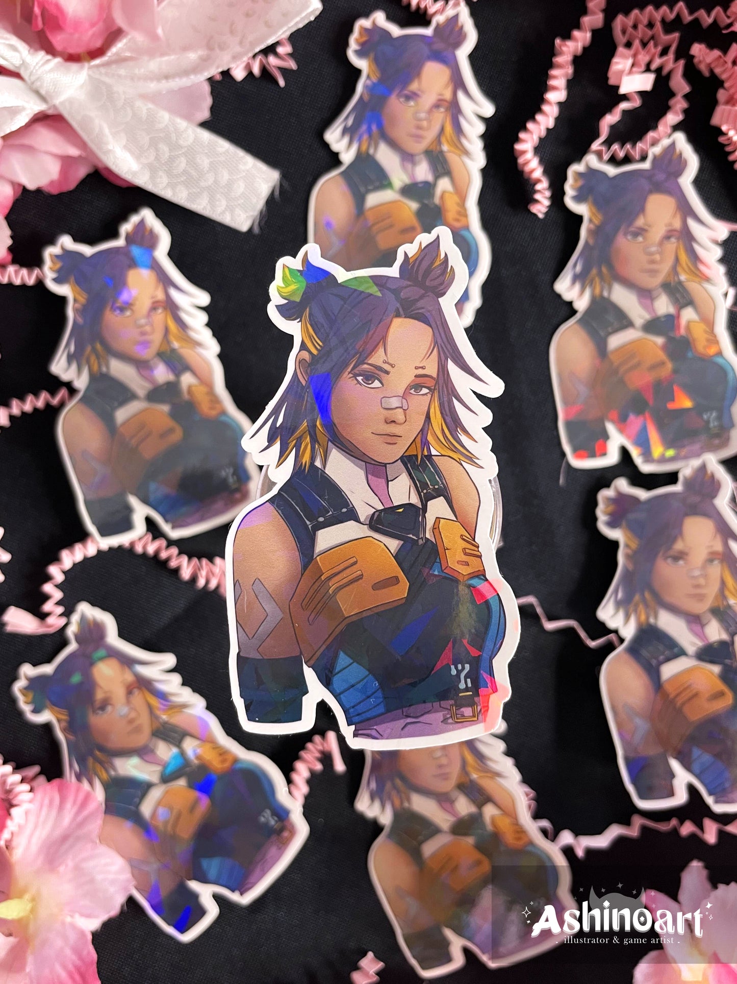 Neon Holographic Sticker (Valorant)