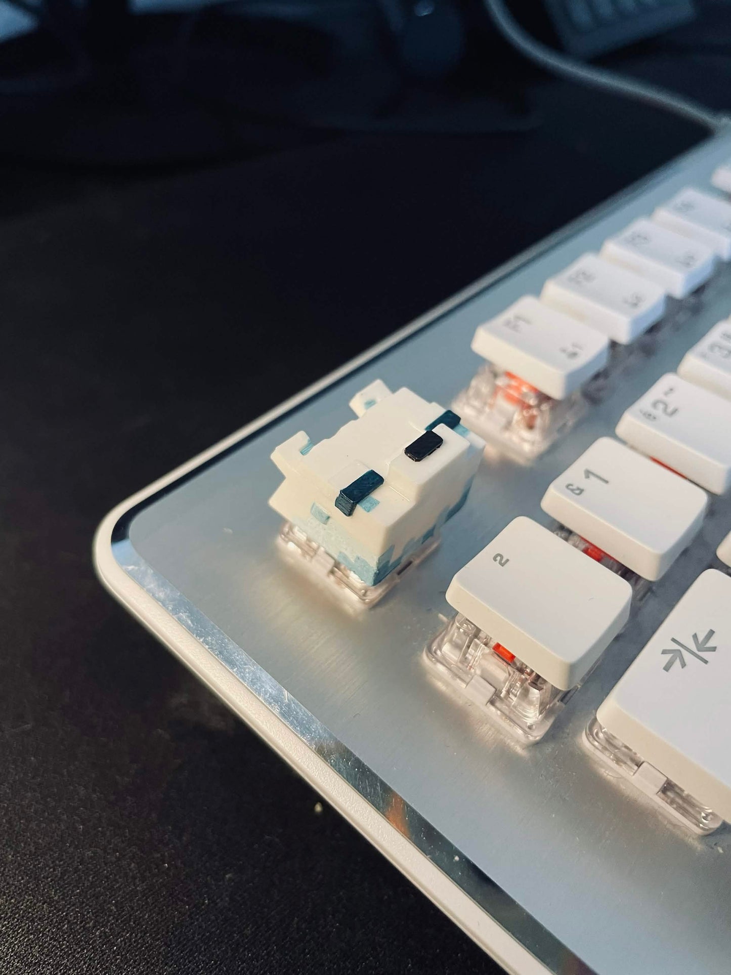 Keycap renard arctique (Minecraft)