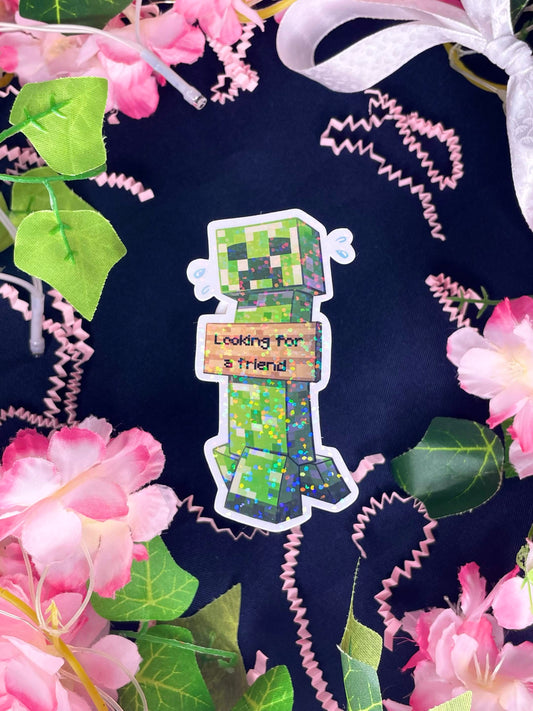 Sticker creeper holographique (Minecraft)